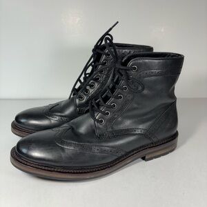Express Black Leather Men's Lace-Up Boots